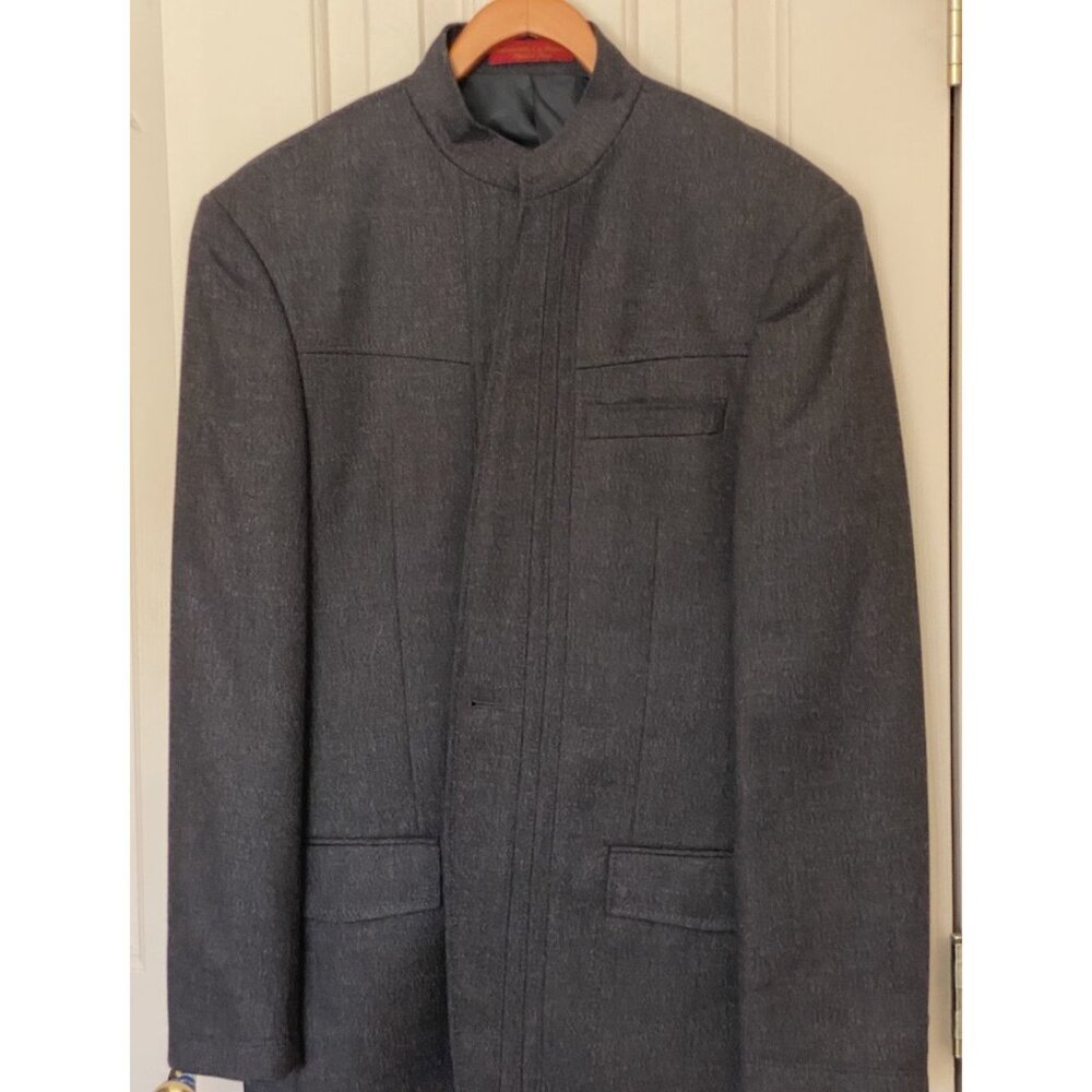 Rod Lavi Super 130s Men's 2 piece Suit Gray Jacket 42L Pants 36X30 Wool Cashmere - Picture 3 of 14